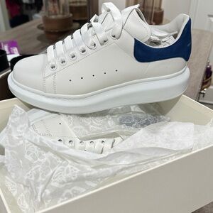 Alexander McQueen White and Blue Sneakers